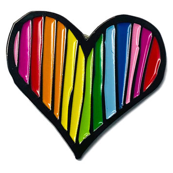 Yujean Rainbow Heart Enamel Pin
