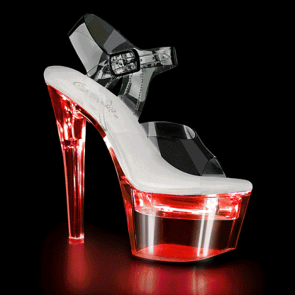 Pleaser Shoes Flashdance-708 7" Heel Platform LED Illuminated Ankle Strap Sandal