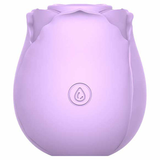 front view of the inbloom rosales rechargeable sucking vibrator lavender