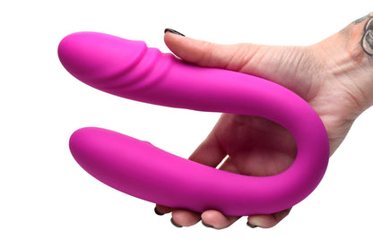 Inmi 7X Double Down Rechargeable Silicone Double Dildo with Remote Control - Purple