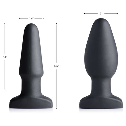 Swell Inflatable Rechargeable Silicone Vibrating Anal Plug - Black