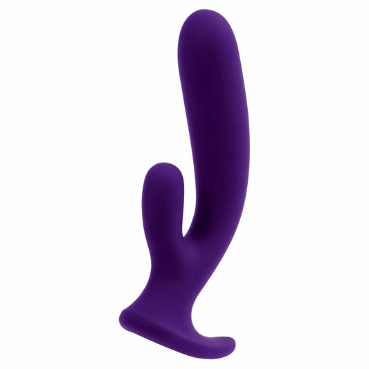 whole view of the vedo wild rechargeable 6.7" dual vibe savvi-p1813 deep purple