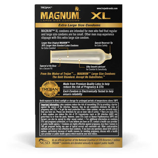 Trojan Magnum XL Lubricated Latex Condoms 3-Pack