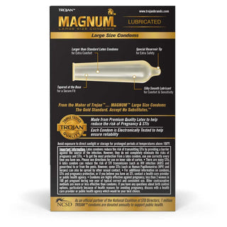 Trojan Magnum Large Size Lubricated Condoms 3 Pack