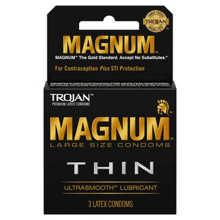 Trojan Magnum Thin Large Size Lubricated Condoms 3 Pack