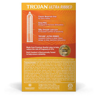 Trojan Stimulations Ultra Ribbed Lubricated Condoms 3 Pack