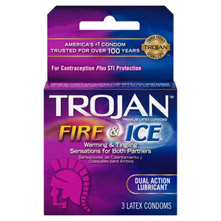 Trojan Pleasures Fire & Ice Dual Action Lubricant Condoms 3 Pack