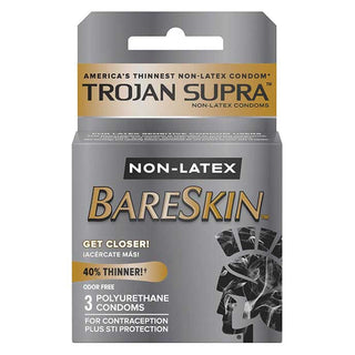 Trojan Supra Non-Latex BareSkin Condoms 3 Pack