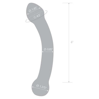 gläs 7" Curved Glass G-Spot Dildo