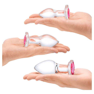 gläs 3-Piece Heart Jewel Glass Anal Training Kit