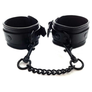 Rouge Leather Wrist Cuffs - Black with Black Accessories
