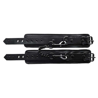 Rouge Leather Wrist Cuffs - Black with Black Accessories