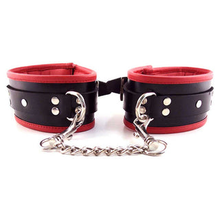 Rouge Leather Padded Wrist Cuffs