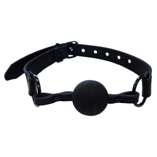 Rouge Leather Ball Gag Black on Black