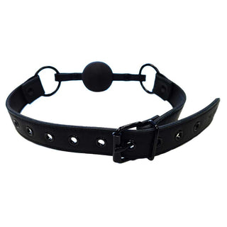 Rouge Leather Ball Gag Black on Black