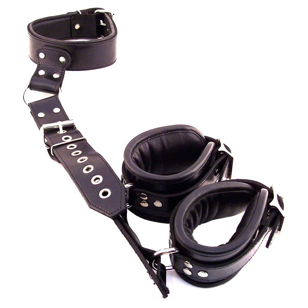 Rouge Leather Neck to Wrist Restraint