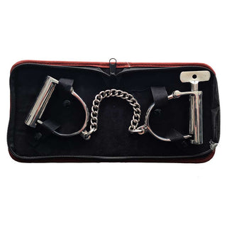 Rouge Stainless Steel Wrist Shackles with Case