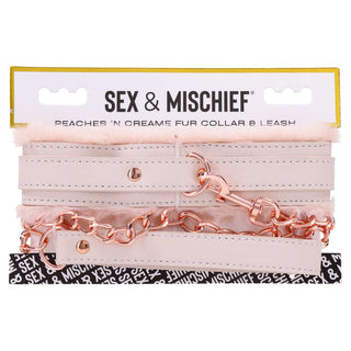 Sportsheets Peaches 'n CreaMe Fur Collar & Leash