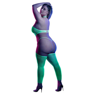 Fantasy High Voltage High Neck Bodystocking & G-string