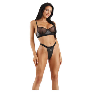 Fantasy Lingerie Edge Bra & Crotchless Panty