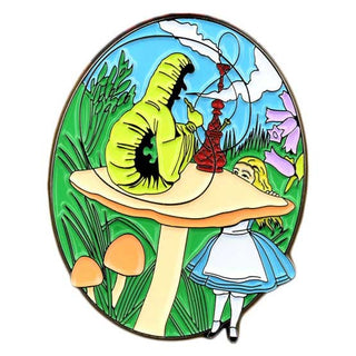 Alice and Smoking Caterpillar Enamel Lapel Pin