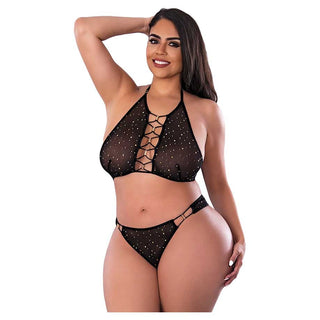 Exposed Glitz & Glam Halter Bralette & Panty Set