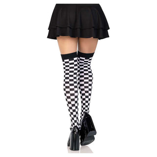 Leg Avenue Poppy Checkerboard Thigh High Stockings