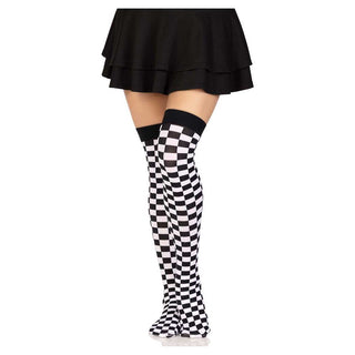 Leg Avenue Poppy Checkerboard Thigh High Stockings