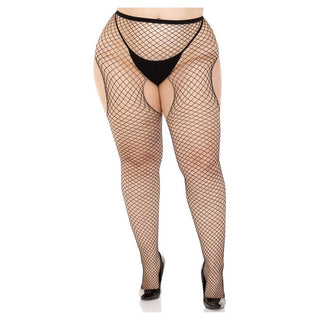 Leg Avenue Grey Industrial Net Suspender Hose