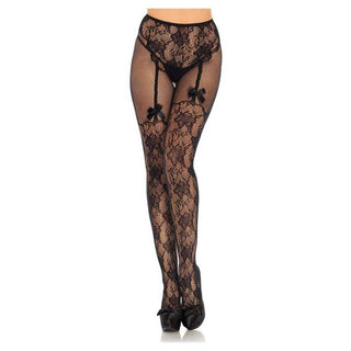 Leg Avenue Lacey Suspender Crotchless Tights