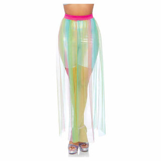 Leg Avenue Multi Slit Sheer Full Length Maxi Skirt