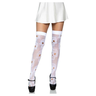 Leg Avenue Sugar Skull Net Thigh Highs