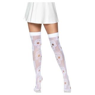 Leg Avenue Sugar Skull Net Thigh Highs