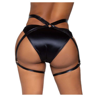 Leg Avenue Money Maker Wet Look Garter Butt Harness