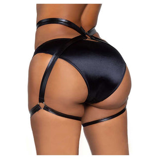 Leg Avenue Money Maker Wet Look Garter Butt Harness