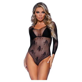 Leg Avenue Snap Crotch Skull Bodysuit