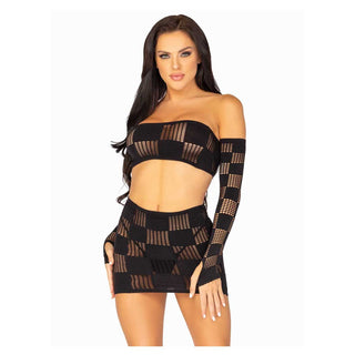 Leg Avenue Ego Trip Checkerboard Bandeau Set