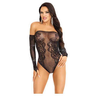 Leg Avenue Fade Into You Rhinestone Lace Teddy