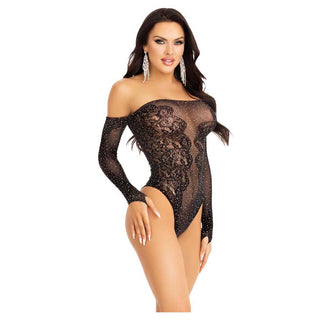 Leg Avenue Fade Into You Rhinestone Lace Teddy