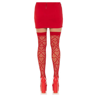 Leg Avenue Amore Heart Net Thigh Highs