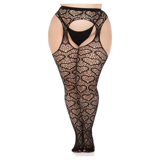 Leg Avenue Amore Heart Net Suspender Pantyhose