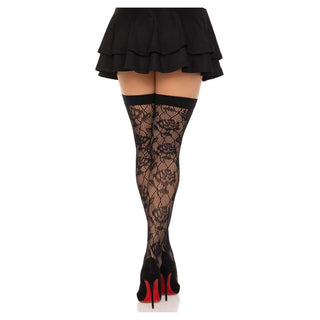 Leg Avenue Wild Rose Net Thigh Highs