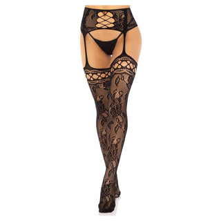 Leg Avenue French Rose Garter Belt Stockings