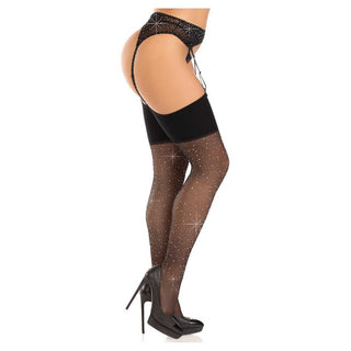 Leg Avenue Harmony Wide Top Rhinestone Stockings