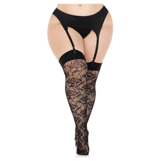 Leg Avenue Wild Rose Net Thigh Highs