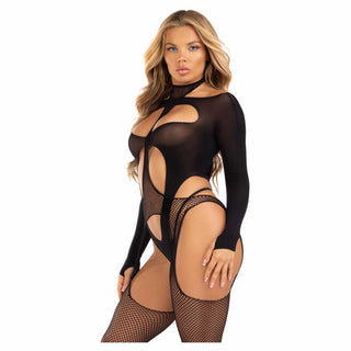 Leg Avenue Cheat Code Suspender Bodystocking and Teddy Set