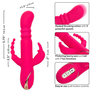 CalExotics Jack Rabbit Signature Heated Silicone Triple Fantasy Rabbit