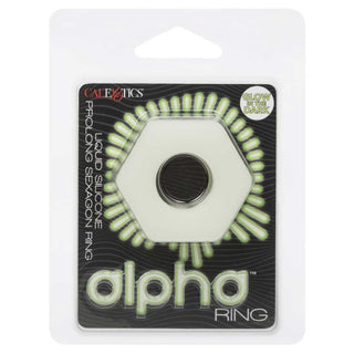 CalExotics Alpha Glow-In-The-Dark Liquid Silicone Prolong Sexagon Ring