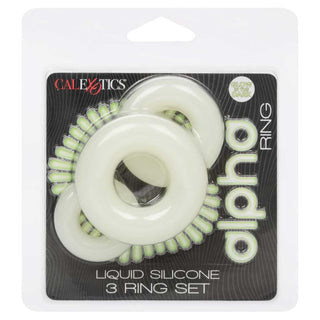 CalExotics Alpha Glow-In-The-Dark Liquid Silicone 3 Ring Set