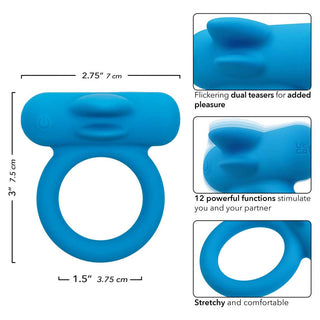 CalExotics Silicone Rechargeable Double Trouble Penis Ring